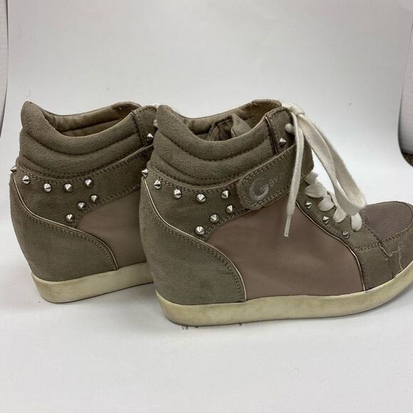 G by Guess Pop Star Suede Studded Wedge Sneakers - Picture 6 of 11